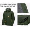 imageLittle Donkey Andy Mens Waterproof Ski Snowboarding Jacket Windproof Warm Coat with Detachable HoodDark Green Heather