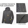 imageLittle Donkey Andy Mens Waterproof Ski Snowboarding Jacket Windproof Warm Coat with Detachable HoodDark Grey