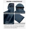 imageLittle Donkey Andy Mens Waterproof Ski Snowboarding Jacket Windproof Warm Coat with Detachable HoodFaience Heather