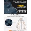 imageLittle Donkey Andy Mens Waterproof Ski Snowboarding Jacket Windproof Warm Coat with Detachable HoodFaience Heather