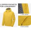 imageLittle Donkey Andy Mens Waterproof Ski Snowboarding Jacket Windproof Warm Coat with Detachable HoodYellow Heather