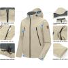 imageLittle Donkey Andy Mens Waterproof Softshell Jacket with Detachable Sleeves and Hood Fleece Mountain Ski Snow Rain CoatKhaki