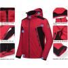 imageLittle Donkey Andy Mens Waterproof Softshell Jacket with Detachable Sleeves and Hood Fleece Mountain Ski Snow Rain CoatRed