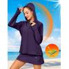 imageLittle Donkey Andy Womens Golf Hoodie Jacket with Pleated Tennis Skirt Hem Full Zip Sun Protection Running Athletic JacketsPurple