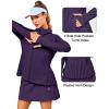 imageLittle Donkey Andy Womens Golf Hoodie Jacket with Pleated Tennis Skirt Hem Full Zip Sun Protection Running Athletic JacketsPurple