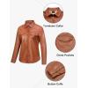 imageLittle Donkey Andy Womens Leather Jacket Long Sleeve Waterproof Stretch Faux Leather Jacket for Women Outwear CasualKhaki