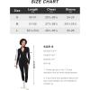 imageLittle Donkey Andy Womens Long Sleeve Ribbed Jumpsuit Zip Up Front Workout Bodycon Romper ThumbholeMysterious Black