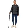 imageLittle Donkey Andy Womens Warm Windproof Puffer Jacket Lightweight Breathable Jacket Winter LongSleeve Insulated CoatBlack