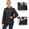 imageLittle Donkey Andy Womens Warm Windproof Puffer Jacket Lightweight Breathable Jacket Winter LongSleeve Insulated CoatBlack