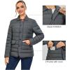 imageLittle Donkey Andy Womens Warm Windproof Puffer Jacket Lightweight Breathable Jacket Winter LongSleeve Insulated CoatGrey