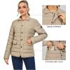 imageLittle Donkey Andy Womens Warm Windproof Puffer Jacket Lightweight Breathable Jacket Winter LongSleeve Insulated CoatKhaki