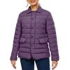 imageLittle Donkey Andy Womens Warm Windproof Puffer Jacket Lightweight Breathable Jacket Winter LongSleeve Insulated CoatViolet
