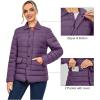 imageLittle Donkey Andy Womens Warm Windproof Puffer Jacket Lightweight Breathable Jacket Winter LongSleeve Insulated CoatViolet