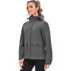 imageLittle Donkey Andy Womens Waterproof Rain jacket with Hood Lightweight Windbreaker Raincoat Shell for Camping HikingGrey