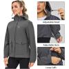 imageLittle Donkey Andy Womens Waterproof Rain jacket with Hood Lightweight Windbreaker Raincoat Shell for Camping HikingGrey