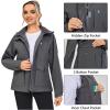 imageLittle Donkey Andy Womens Waterproof Rain jacket with Hood Lightweight Windbreaker Raincoat Shell for Camping HikingGrey