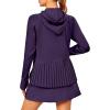 imageLittle Donkey Andy Womens Golf Hoodie Jacket with Pleated Tennis Skirt Hem Full Zip Sun Protection Running Athletic JacketsPurple