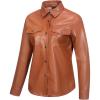 imageLittle Donkey Andy Womens Leather Jacket Long Sleeve Waterproof Stretch Faux Leather Jacket for Women Outwear CasualKhaki