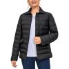 imageLittle Donkey Andy Womens Warm Windproof Puffer Jacket Lightweight Breathable Jacket Winter LongSleeve Insulated CoatBlack