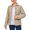imageLittle Donkey Andy Womens Warm Windproof Puffer Jacket Lightweight Breathable Jacket Winter LongSleeve Insulated CoatKhaki
