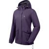 imageLittle Donkey Andy Womens Waterproof Rain jacket with Hood Lightweight Windbreaker Raincoat Shell for Camping HikingViolet