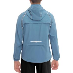 imageLittle Donkey Andy Mens Quickdry Running Jacket Convertible UPF 50 Cycling Jacket Windbreaker with Removable SleevesDetachable Hoodblue