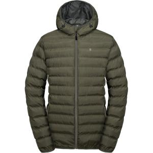 imageLittle Donkey Andy Mens Warm Waterproof Puffer Jacket Hooded Windproof Winter Coat with Recycled InsulationSage Heather