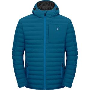 imageLittle Donkey Andy Mens Warm Waterproof Puffer Jacket Hooded Windproof Winter Coat with Recycled InsulationUpgraded Blue