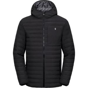 imageLittle Donkey Andy Mens Warm Waterproof Puffer Jacket Hooded Windproof Winter Coat with Recycled InsulationUpgradedblack