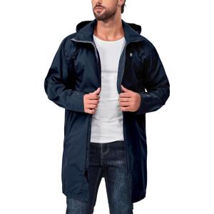 imageLittle Donkey Andy Mens Waterproof Rain Jacket Outdoor Lightweight Mountain Windbreaker Long Coat for Hiking Golf TravelDark Blue