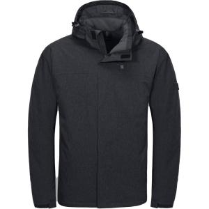 imageLittle Donkey Andy Mens Waterproof Ski Snowboarding Jacket Windproof Warm Coat with Detachable HoodBlack Heather