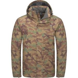 imageLittle Donkey Andy Mens Waterproof Ski Snowboarding Jacket Windproof Warm Coat with Detachable HoodCamo Green