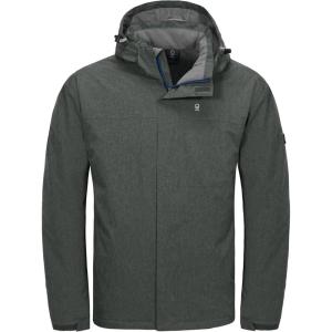 imageLittle Donkey Andy Mens Waterproof Ski Snowboarding Jacket Windproof Warm Coat with Detachable HoodCarbon Heather