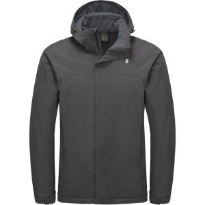 imageLittle Donkey Andy Mens Waterproof Ski Snowboarding Jacket Windproof Warm Coat with Detachable HoodDark Grey