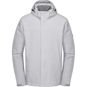 imageLittle Donkey Andy Mens Waterproof Ski Snowboarding Jacket Windproof Warm Coat with Detachable HoodLight Gray Heather