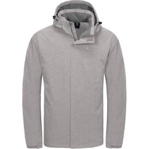 imageLittle Donkey Andy Mens Waterproof Ski Snowboarding Jacket Windproof Warm Coat with Detachable HoodMoonbeam Heather