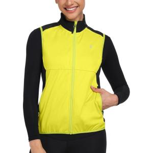 imageLittle Donkey Andy Windproof Sleeveless Vest Jacket for Women WaterRepellent Stretch Sports Vest for Cycling RunningGreen