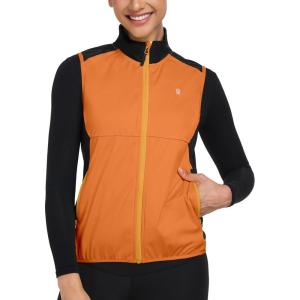 imageLittle Donkey Andy Windproof Sleeveless Vest Jacket for Women WaterRepellent Stretch Sports Vest for Cycling RunningOrange