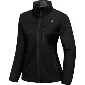 imageLittle Donkey Andy Womens Lightweight Softshell Jacket Windbreaker for Running Travel Hiking Windproof WaterproofBlack