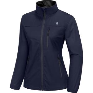 imageLittle Donkey Andy Womens Lightweight Softshell Jacket Windbreaker for Running Travel Hiking Windproof WaterproofDark Blue