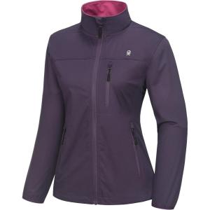 imageLittle Donkey Andy Womens Lightweight Softshell Jacket Windbreaker for Running Travel Hiking Windproof WaterproofDark Purple