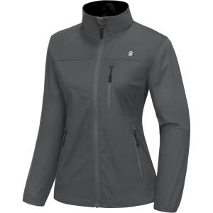 imageLittle Donkey Andy Womens Lightweight Softshell Jacket Windbreaker for Running Travel Hiking Windproof WaterproofIron Gray