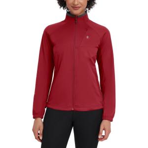imageLittle Donkey Andy Womens Lightweight Softshell Jacket for Running Cycling Water Repellent Windbreaker with Zipper PocketsRed