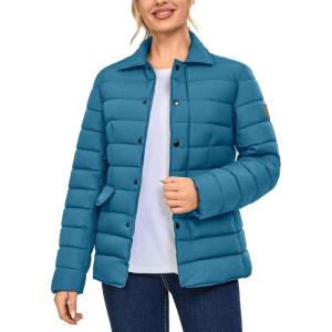 imageLittle Donkey Andy Womens Warm Windproof Puffer Jacket Lightweight Breathable Jacket Winter LongSleeve Insulated CoatBlue