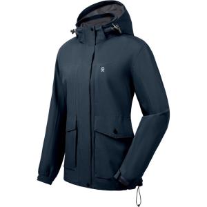 imageLittle Donkey Andy Womens Waterproof Rain jacket with Hood Lightweight Windbreaker Raincoat Shell for Camping HikingBlue