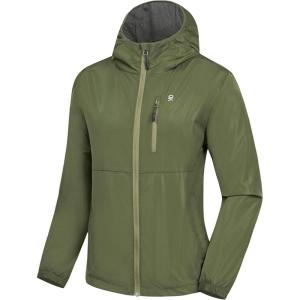 imageLittle Donkey Andy Womens Windbreaker Jacket with Hood Water Repellent Light Jacket for Women Wrinkle ReductionArmy Green