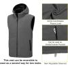 imageLittle Donkey Andy Mens Reversible Fleece Puffy Vest Warm Sleeveless Puffer Jacket with Removable Hood for Golfing HikingBlack