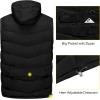 imageLittle Donkey Andy Mens Reversible Fleece Puffy Vest Warm Sleeveless Puffer Jacket with Removable Hood for Golfing HikingBlack
