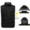 imageLittle Donkey Andy Mens Reversible Fleece Puffy Vest Warm Sleeveless Puffer Jacket with Removable Hood for Golfing HikingBlack