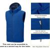 imageLittle Donkey Andy Mens Reversible Fleece Puffy Vest Warm Sleeveless Puffer Jacket with Removable Hood for Golfing HikingBlue